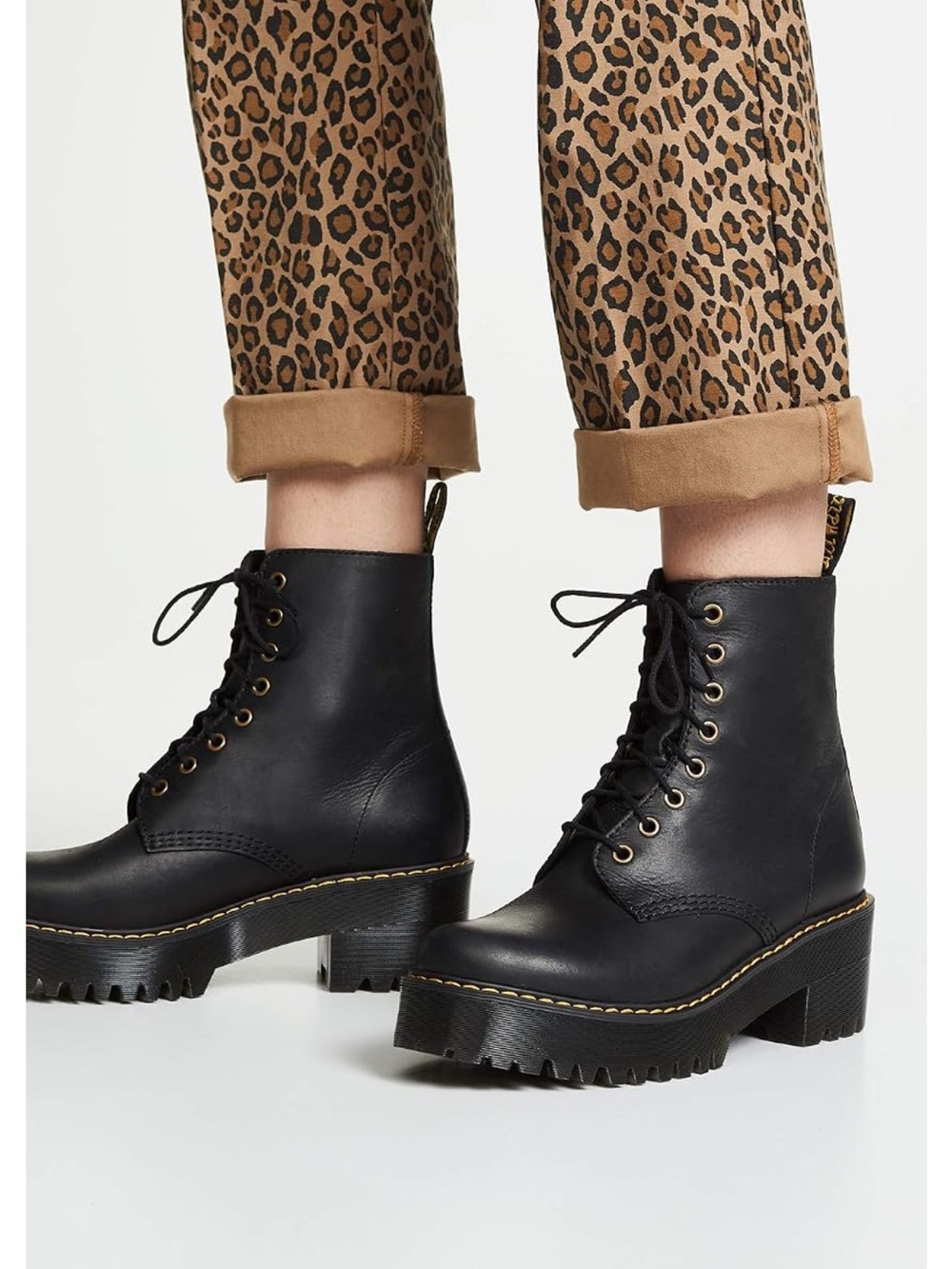 Dr. Martens Shriver Hi Black Lace-Up Lug Sole Platform Boots for Women